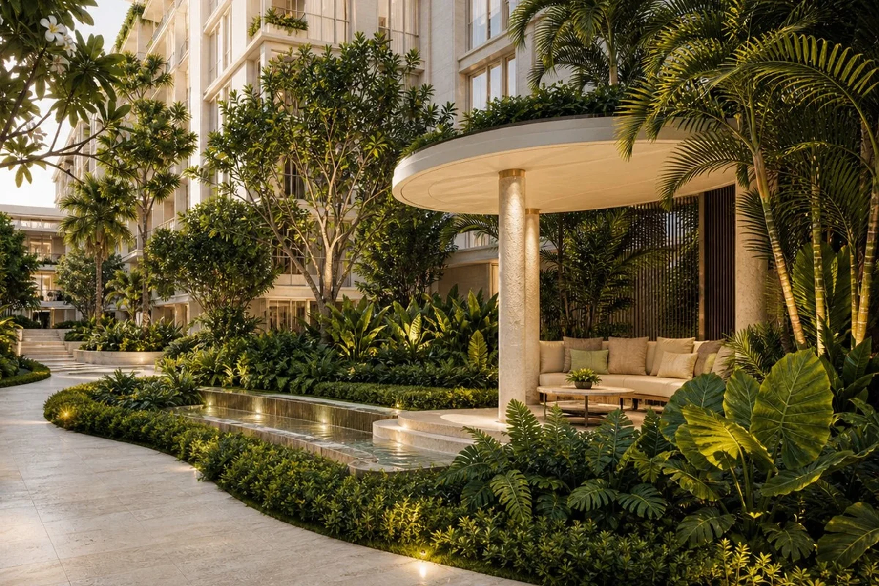 A quiet corner in the tropical garden