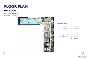 50th floor · Elevated Social & Leisure Wellness