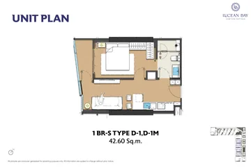 Types D-1 / D-1M · 1 bedroom · 42.60 m²