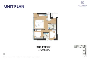 Type E-1 · 2 bedrooms · 77.30 m²