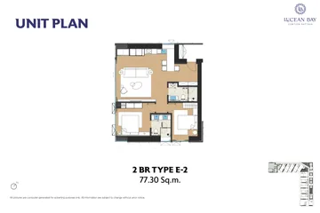 Type E-2 · 2 bedrooms · 77.30 m²