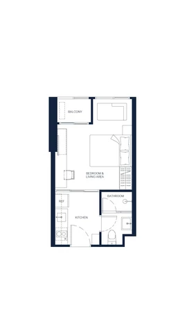 One-Bedroom Apartment Room Plan (Type 1A-1), 26.00 sqm, PTY RESIDENCE SAI 1