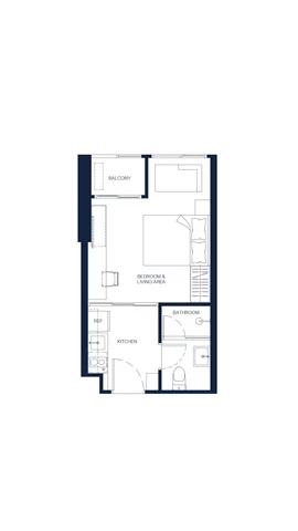 One-Bedroom Apartment Room Plan (Type 1A-2), 26.00 - 26.25 sqm, PTY RESIDENCE SAI 1