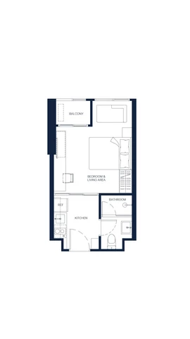 One-Bedroom Apartment Room Plan (Type 1A), 25.75 sqm, PTY RESIDENCE SAI 1