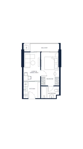 One-Bedroom Apartment Room Plan (Type 1F), 40.00 - 41.00 sqm, PTY RESIDENCE SAI 1