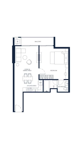 One-Bedroom Apartment Room Plan (Type 1M), 60.00 sqm, PTY RESIDENCE SAI 1
